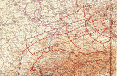 Plán použití Československé lidové armády v době války, mapa 1 : 500 000, vydaná 1963